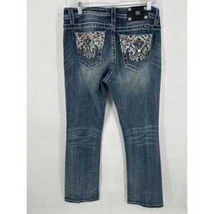 Miss Me WOMENS 30X34 Mid Rise Slim Fit Boot Jeans Sequins